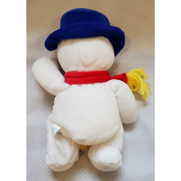 Main Joy Limited 8" Stuffed Plush Snowman Blue Hat Red Nose Toy - Picture 3 of 8